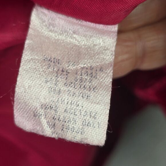 VTG Casual Corner Velvet Blazer Jacket Red Structured Button Up Holiday Party - Picture 12 of 16